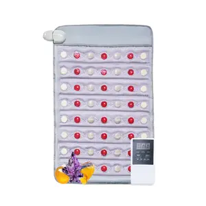 fathersdaygift  VEVOR Far Infrared Heating Pad, Amethyst Heating Pad with Jade Tourmaline Stones, 660nm Photon Light Negative Ions, 103-159 Hot Gemstones Mat with 0-12 Hours Timer for Pain Relief (32x 20)