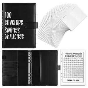 100 Envelope Savings Challenge Kit, A5 Budget Binder with Cash Envelopes, Saving Challenge Handbook, 100 Day Goal, Valentine's Day Gift, Savings Challenge Planner, Savings Tracker Organizer