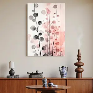 Framed 1pc Wooden Framed Coral pink and gray Canvas , Ready to Hang,   High-Quality Wall Picture Art Prints Poster Wall Decor for Bedroom Bathroom Living room, New Year Halloween Christmas Xmas Birthday Festival Gifts