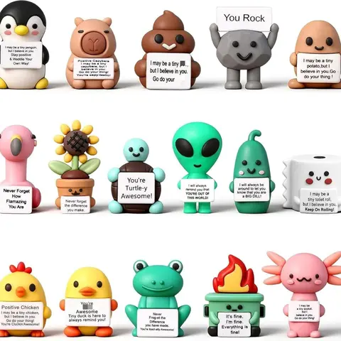 Gejoy You Rock Mini Figure Set Positive Gifts Tiny Stone Statue Motivational Desktop Decor 3D Ornament Spread Love Emotional Support Employee Appreciation for Office Workers Colleagues Friends Students Birthday Party Favors Perfect for Labor Day Gift