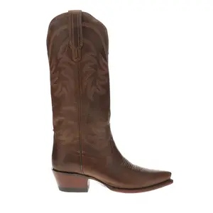 Tecovas Womens The Annie Embroidered Snip Toe  Casual Boots Knee High Low Heel 1-2" - Brown