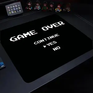 Game Ending Alphabet Mouse Pad 40x45 Square Computer Office Gaming Desk Pad Rubber Anti-Slip Mouse Pad Small Decorative Desk Pad