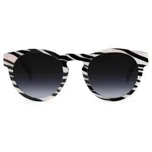 Chelsea Zebra Sunglasses with Black and White Patterned Design