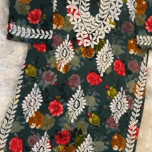 kurti chikankari printed