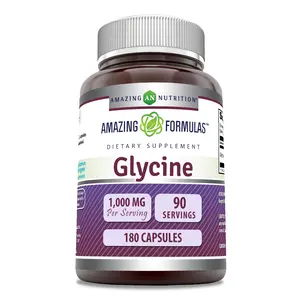 Amazing Formulas Glycine Supplement | 500 Mg per Serving | 180 Capsules | Non-GMO | Gluten-Free
