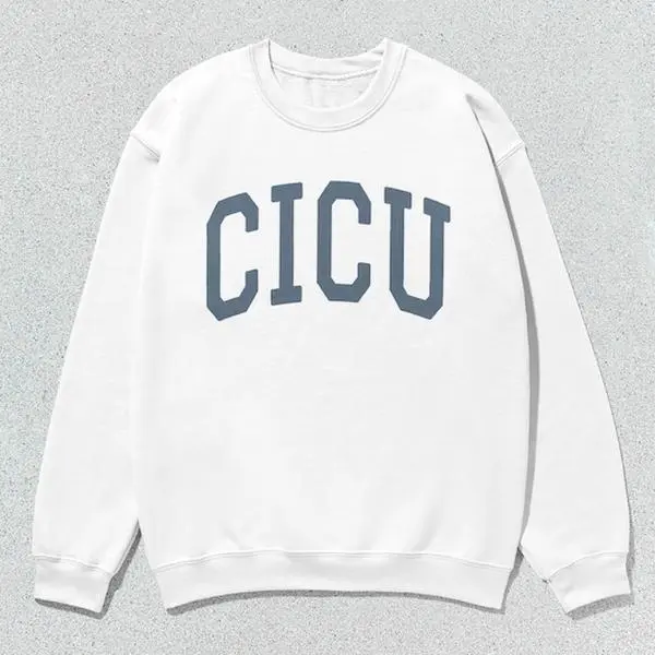 CICU Sweatshirt Cardiac Intensive Care Unit Collegiate Crewneck Sweater Unisex Grey