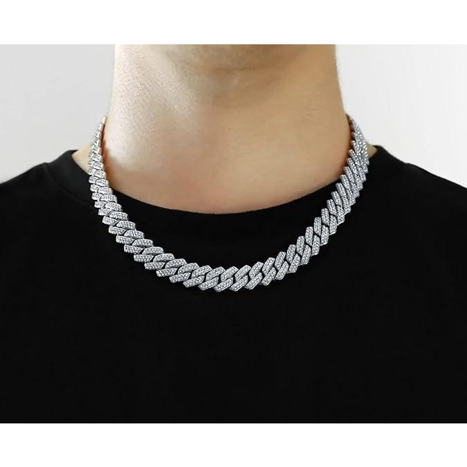 Cuban Link Chain for Men Women,Diamond Necklaces,Iced Out Chain,Hip Hop Jewelry,Thick Silver Chain,Gold Chain,Diamond Bracelet