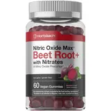 Horbäach Nitric Oxide Beet Root Gummies - 60 Count - with Nitrates - Strawberry Flavor - Vegan, Non-GMO, Gluten Free Supplement