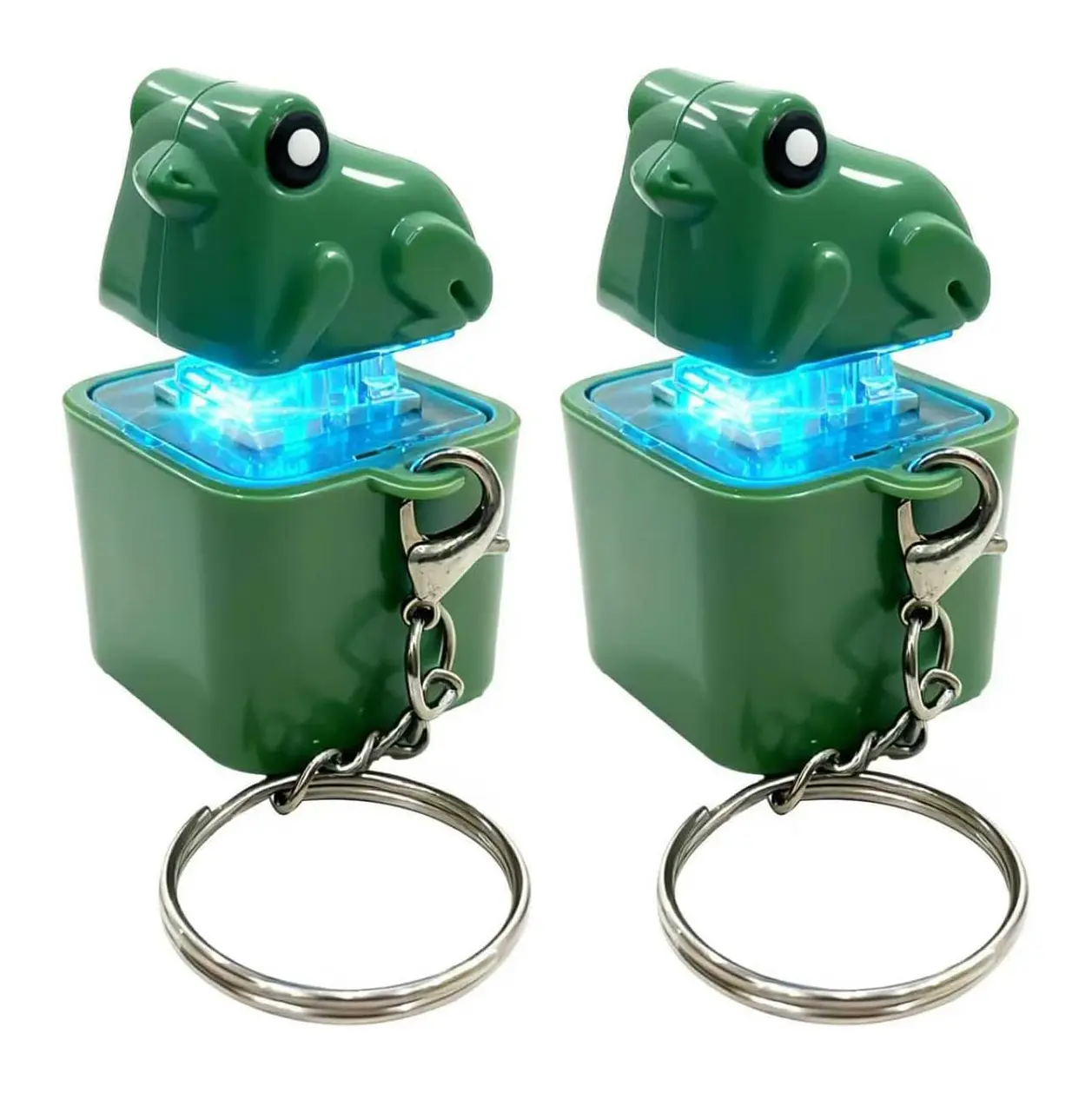 Lizard Frog Duck Button Clicker Keychain Fidget Toy, Frog Croaking Fidget Toy,Realistic Squeaky Sound Interactive Stress Relief EDC Gadget, Portable Cute Pocket Fidget Accessories For adult Teens, Perfect Daily Carry & Holiday Gift