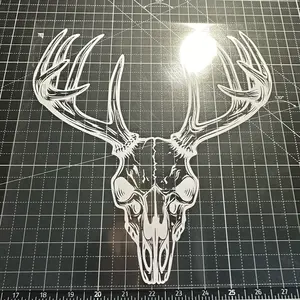 Vinyl Deer Skull Decal for Cars or Trucks - 12x12 inches