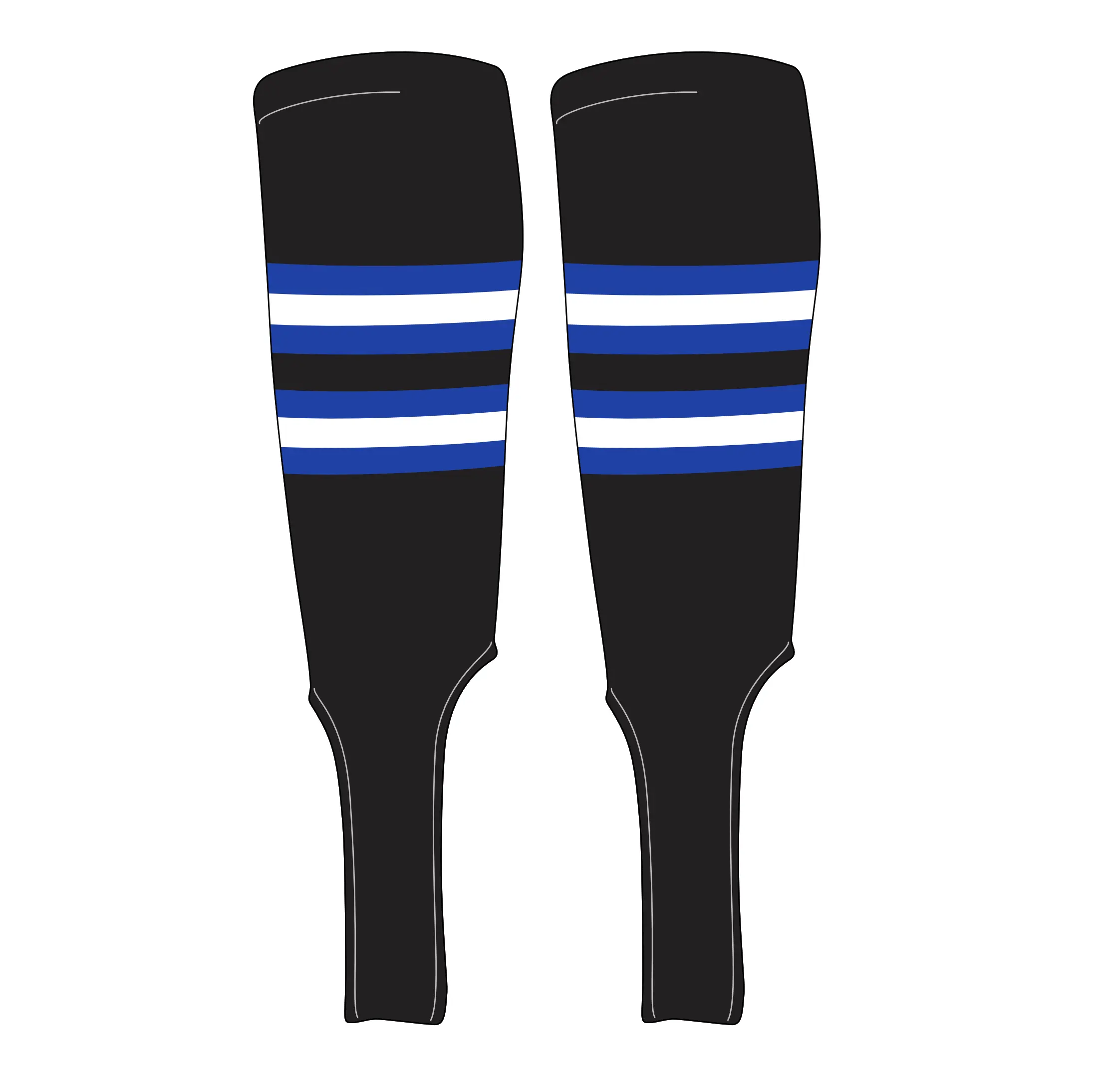 MK Socks Traditional Baseball Stirrups Pattern F-7 Black, Royal, White