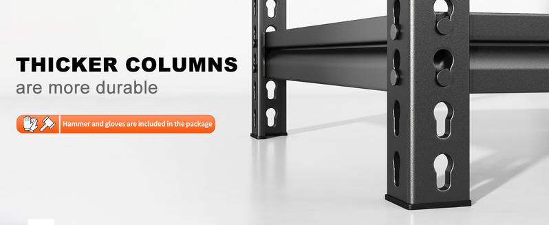 Raybee Furniture 72" H Garage Shelving,Heavy Duty 2000 LBS Storage Shelves,Adjustable 5 Tier Metal Shelf Utility Rack for Garage Basement Pantry Kitchen Organiser