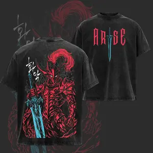 Vintage Igris New 2026 Washed Oversized T-Shirt & Hoodie – Solo Leveling, Shadow Knight Commander Anime Graphic, Absolute Loyalty And Silent Blade Theme, Heavyweight Cotton Streetwear Unisex, Anime Lover, Summer Outfits, Gift For Him Her