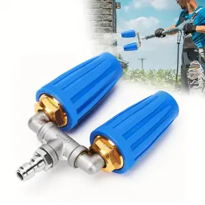 Dual Turbo Nozzle for Pressure Washer, Adjustable Nozzle, High Flow Nozzle, Stainless Steel Connector, 4000PSI, 1/4 Inch Quick Connect, for Gardening, Car Cleaning