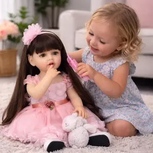 Realistic Reborn Doll, 1 Set Cute Soft Silicone Newborn Doll with Hand-painted 3D Eyelash and Lifelike Hair & Accessories, Soft Cuddly Gift, Birthday Gift for Kids, Gift #GLOBAL PICKS