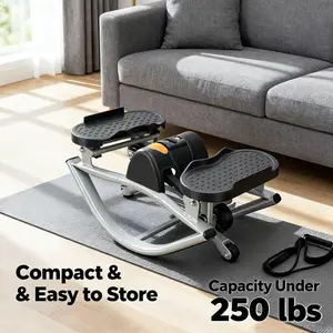 Rock Stepper Side to Side Portable Lateral Rocking Stepper with Digital Display and Non-Slip Mat Mini Steppers for Exercise at Home