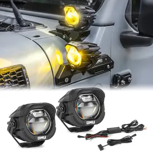 SAVEYOUR Genesis Series Aluminum Yellow High Low Beam Switchable A-Pillar Spotlight for Trucks Jeep Ford ATV Motorcycle with Flash Stroboscope Modes and Anti-Glare Design