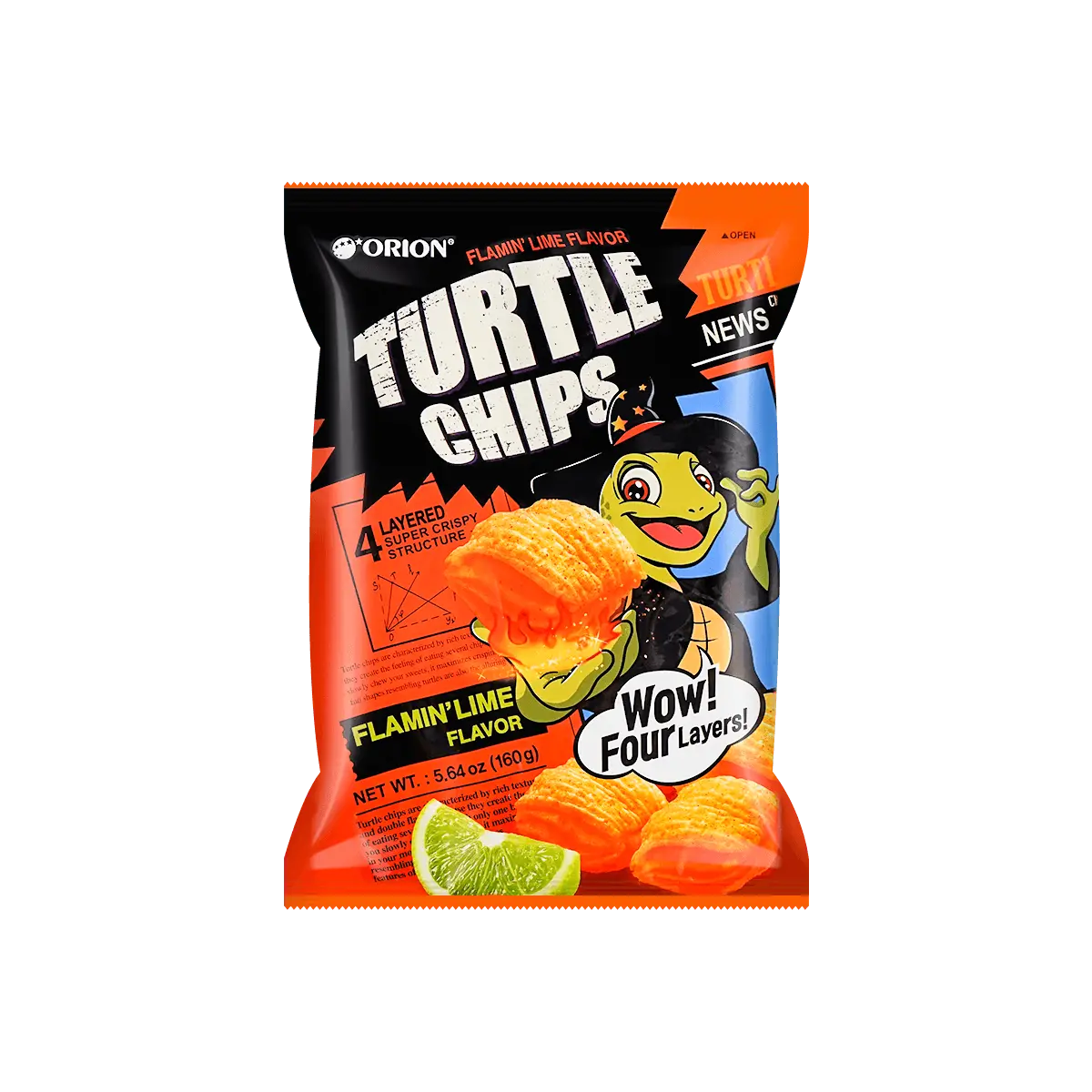 ORION Turtle Chips Seaweed Flavor 160g - Korean Snack, BTS Suga's Favorite, Crunchy Seaweed Chips