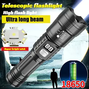2pcs Rechargeable High-Power LED Flashlights with Zoomable Spotlight, USB Cable, Super Bright, Long Range, Tactical Work Light for Camping, Hunting, Hiking, Emergency