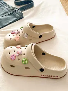 Summer New Cartoon Cute Holey Shoes for Women, Eva Outdoor Fashion Versatile Comfortable Lightweight Beach Garden Shoes House Slipper