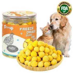 PAWUP Quail Egg Yolk Freeze-Dried Treats for Cats & Dogs – High-Protein, Natural, Rawhide-Free, Grain & Gluten-Free, 9.2oz