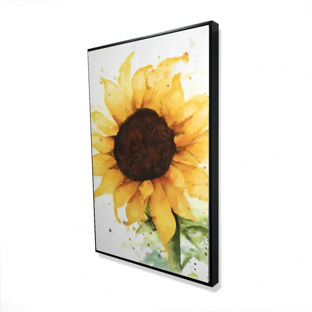 24x36 in. 360-Stand Rustic Floral Motif Framed Sunflower Artwork, Artistic Nature Art with Colorful Floral Pattern Wall Arts, Ready-to-Hang Botanical Aesthetic Farmhouse Room & Kitchen Home Decor