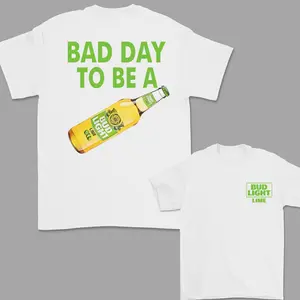 Bad Day to Be a Bud Light Lime T-Shirt, Bud Light Casual Cotton Top, Trendy Funny Shirts for Beer Lovers, Father's Day Gift, Menswear