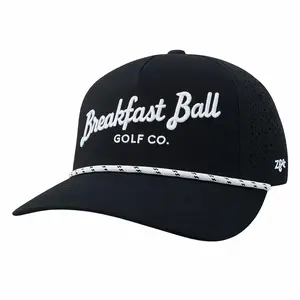 Breakfast Ball Golf Rope Hat - Breathable & Water Resistant Performance Snapback Cap