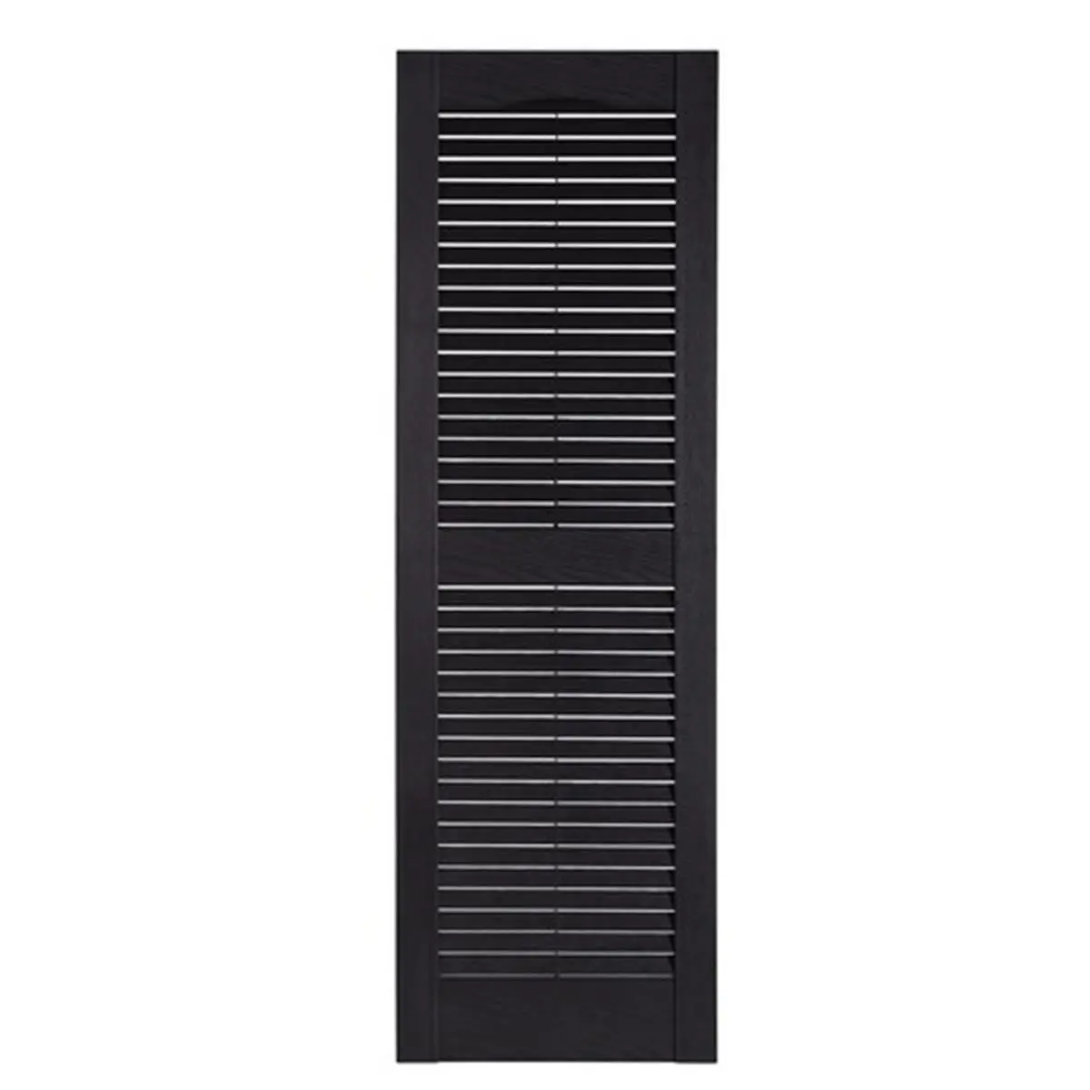 212 MAIN Premier 1-Piece Louvered Slats Exterior Decorative Shutter - Black, 15x47 in., Outdoor Curtain & Blind Accessory, One-Piece