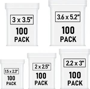 500 Pcs Small Plastic Bags, Small Bag, Mini Baggies, Jewelry Bag Clear Plastic, 5 Assorted Sizes, Resealable Poly Bags for Pill, Storage, Candy, Packaging Wddeevoi