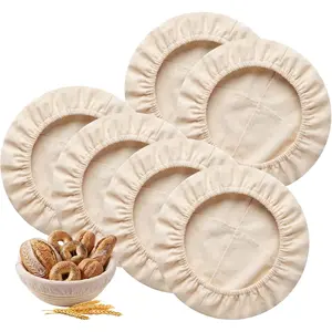 Bread Proofing Cover - 6 Pack Basket Linen Cloths,   Bread Proofing Liners for Sourdough Baking, 9" Compatible with Round Banneton Baskets