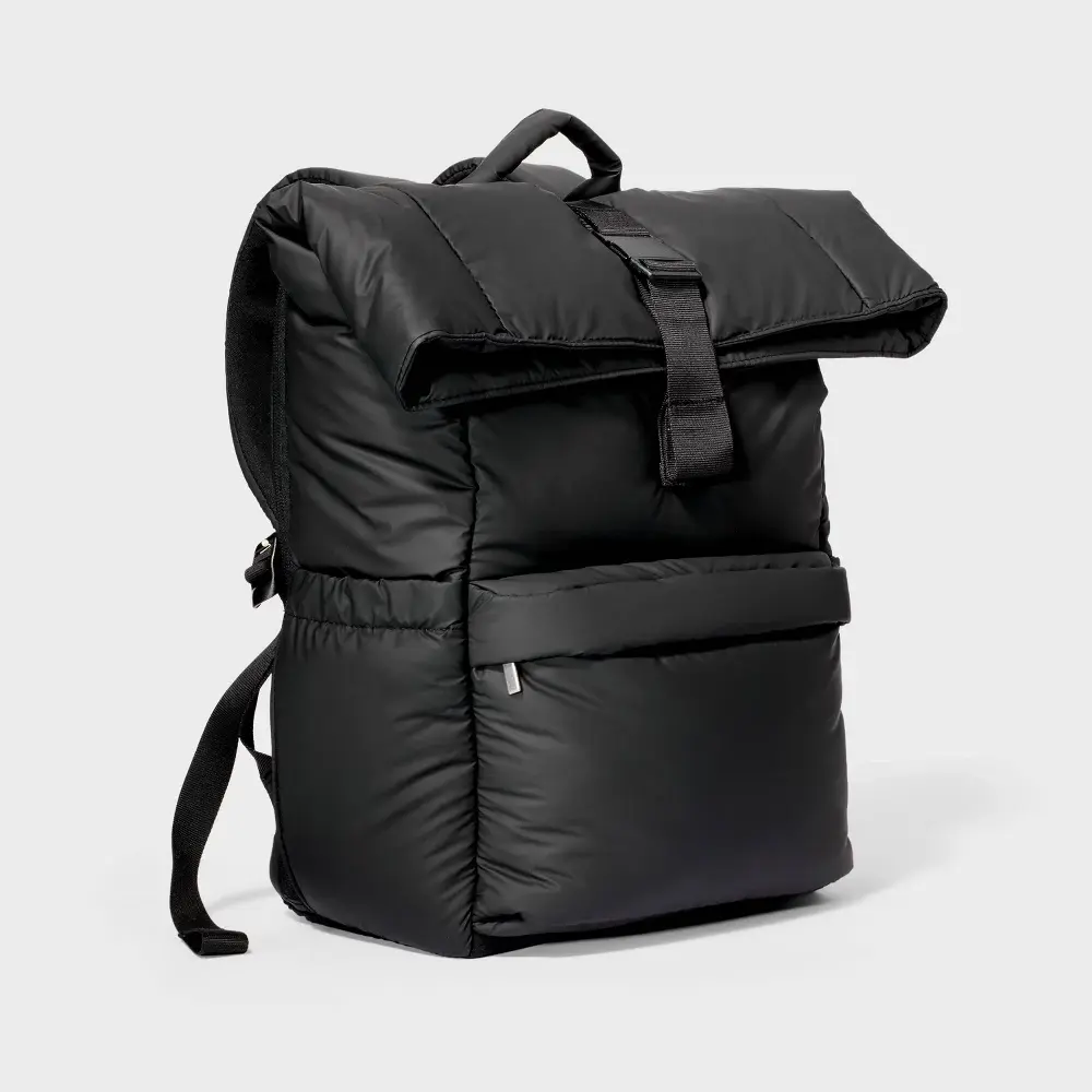 Puffer 16" Backpack Black - Open Story️ Puffer 16" Backpack Black - Open Story️