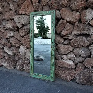 Large Wooden Mirror - Custom Wall Mirror for Bathroom, Rustic Design, Ideal for Home Decor Elegant Decorative