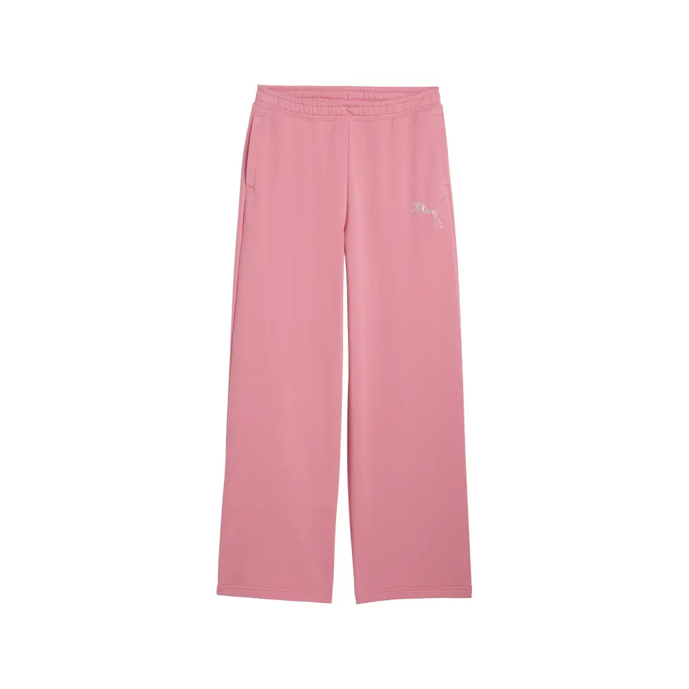 PUMA Womens Essentials Graphic Bedazzled Pants Casual - Pink