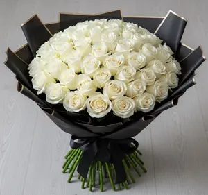100 Long-Stem White Rose Bouquet