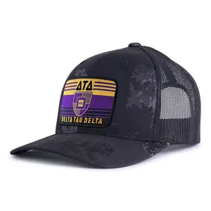 DELTA TAU DELTA 6-Panel Veil Camo Hat Black