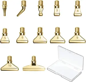 LEIYULY 12PCS Diamond Art Pen Nibs, 1~10 Beads Stainless Steel Diamond Painting Art Pen Tips, Threaded Link, Ergonomic Design, for Diamond Artists and Beginners