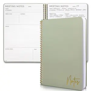 Simplified Meeting Notebook For Work Organization - Easily Take Notes And Keep Agendas on Track - The Perfect Office Planner Supplies for Women & Men to Professionally Manage Business Projects