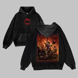 Warhammer 40k  Unisex FallFreshness outfits men streetwear 80s 90s graphic tees cotton Anime Game funny 380G Washed Hoodies men gifts