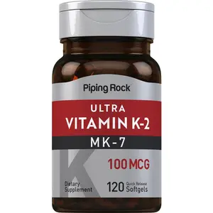 Piping Rock Vitamin K2 MK7 | 100 mcg | 120 Softgels | Non-GMO, Gluten Free Supplement
