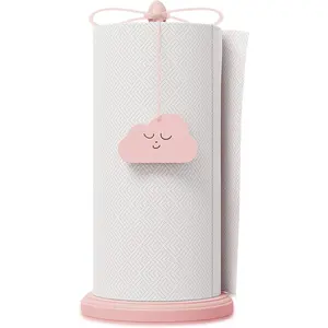 Pink Paper Towel Holder with Beer Bottle Opener – Beech Wood Kitchen Accessory, Windproof Design for Outdoor Use, Cute Pink Home Decor