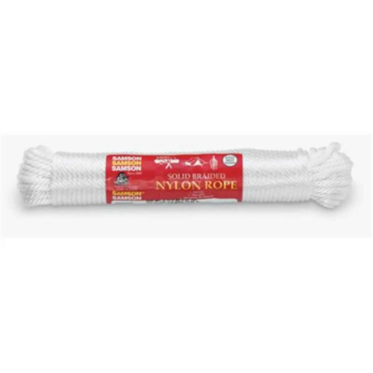 Samson Rope 650-019024005030 #12 Braided Nylon Sash Cord, 3/8-in x 500-ft, Flexible Exclusive 12-Strand Interlocked Construction, Mildew-Resistant, Shock-Absorbing Braided Ropes