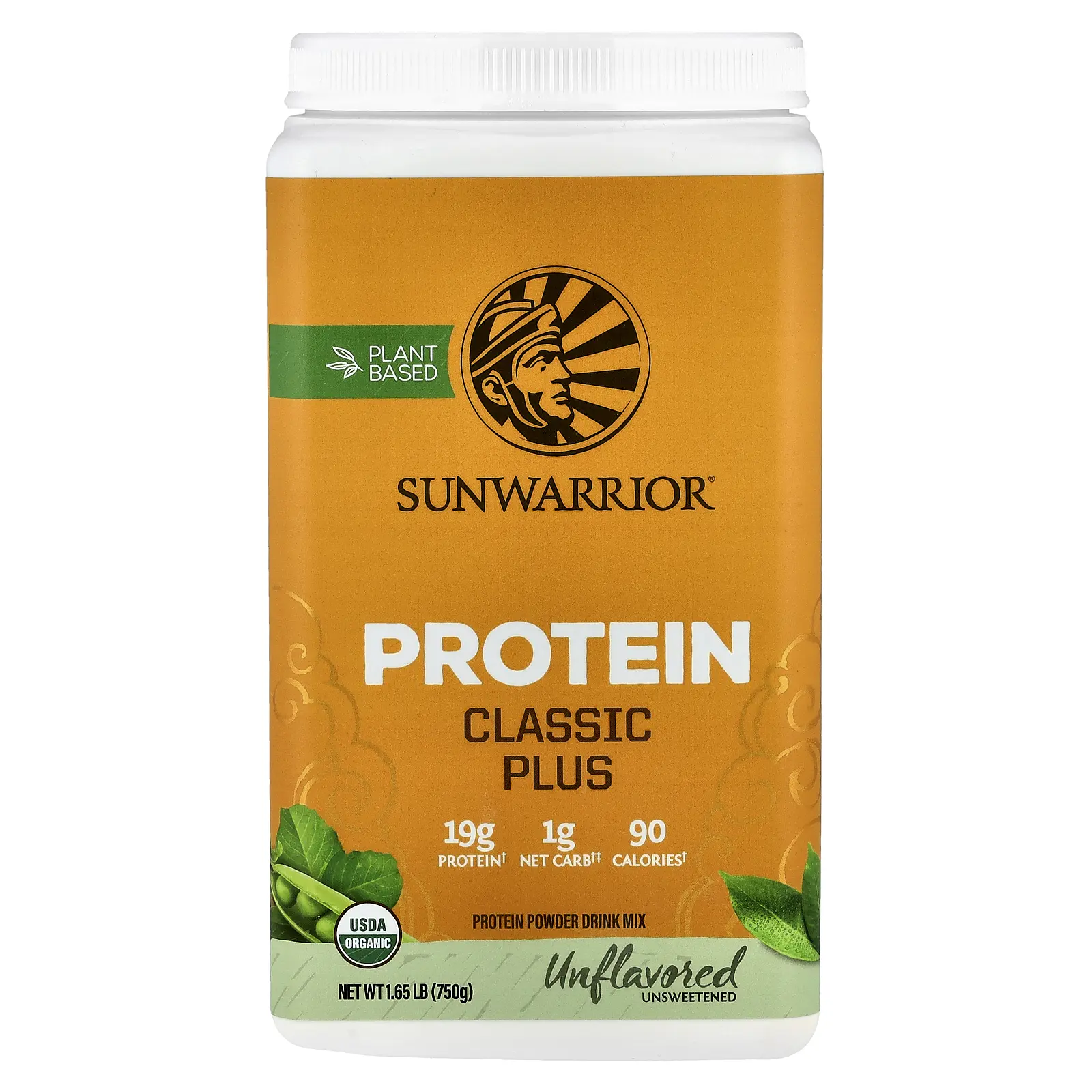Sunwarrior Classic Plus Protein, Unflavored, 1.65 lb (750 g)