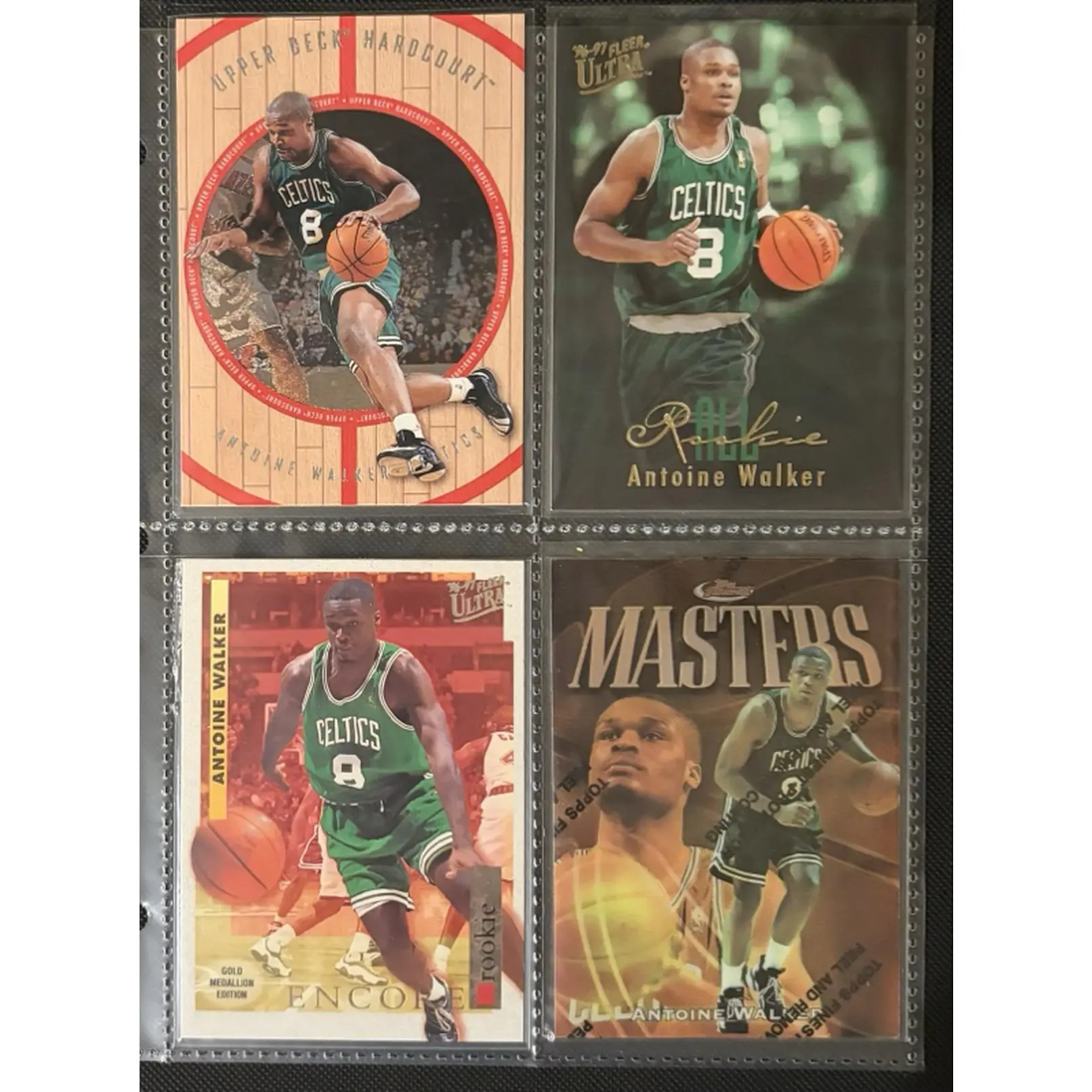 Antoine Walker Celtics Master's Edition Trading Cards - 4-Pack of Authentic Sports Memorabilia