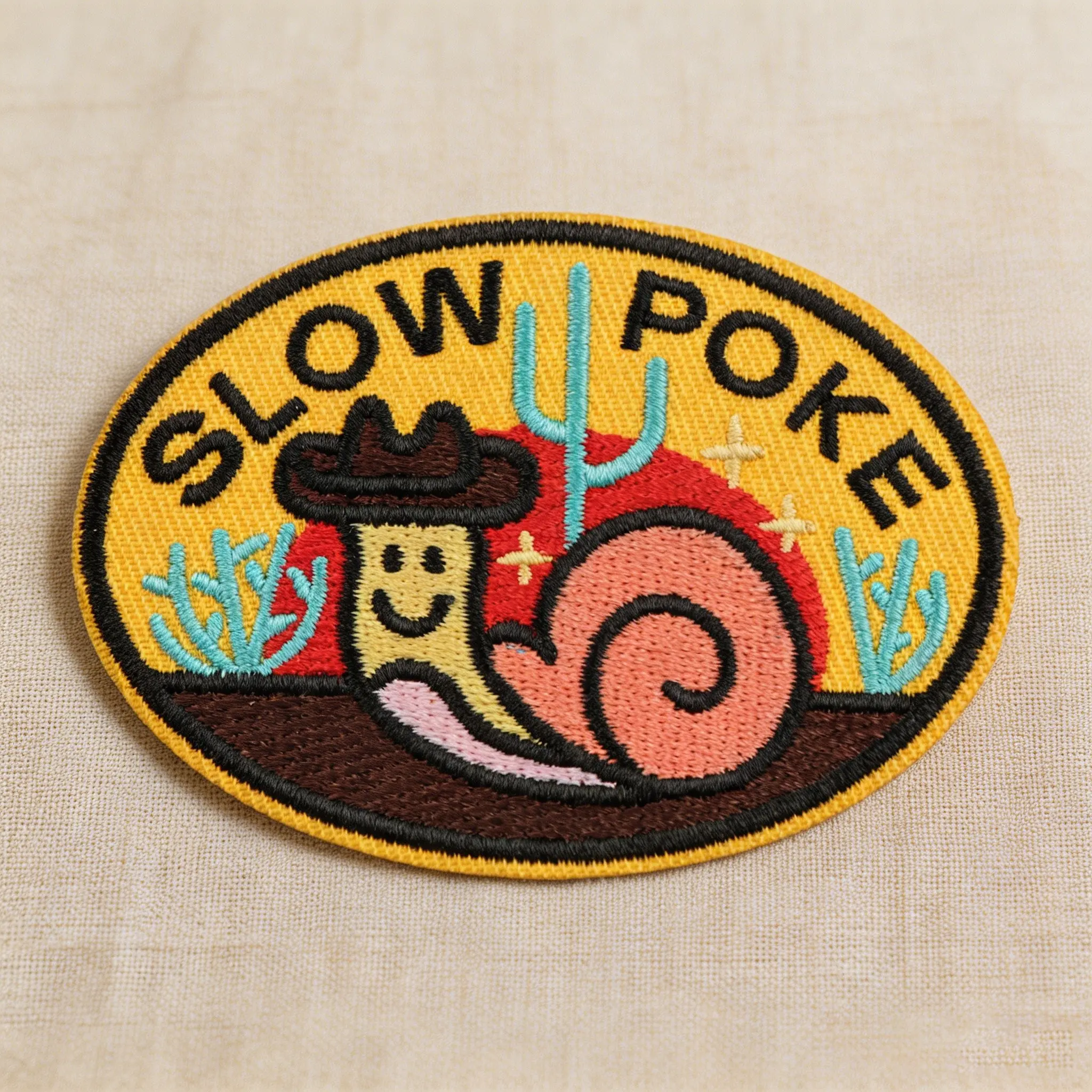 Slow Poke Snail Embroidery Patch, Adhesive Iron-On, Suitable for Clothes, Jackets, Hats, Accessories, DIY Fashion Decorations