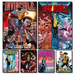 [Unframe] Wall Arts Posters FramelessPop Art Deco Invincible Comic War Canvas Poster, Frameless Wall Art Print For Home Office, Living Room, Classroom - Indoor Artwork, Seasonal Décor