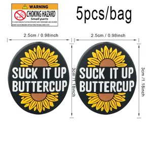 5 Piece Sunflower Letter Silicone Beads, Cute Durable Jewelry Making Materials, DIY Necklace Bracelet Keychain Accessories, DIY Jewelry Decoration