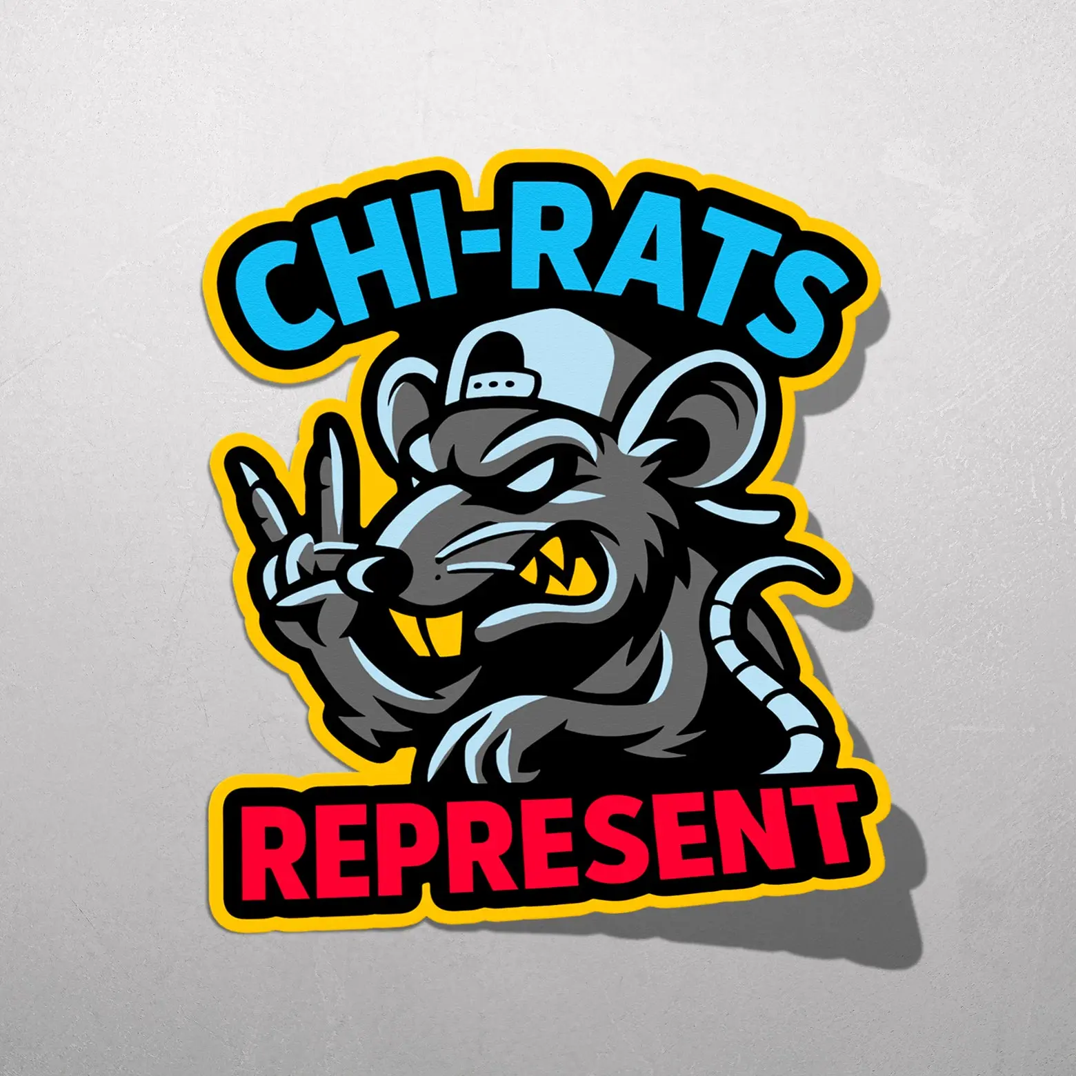 Chi-Rats Represent Sticker - Urban Chicago Pride Decal