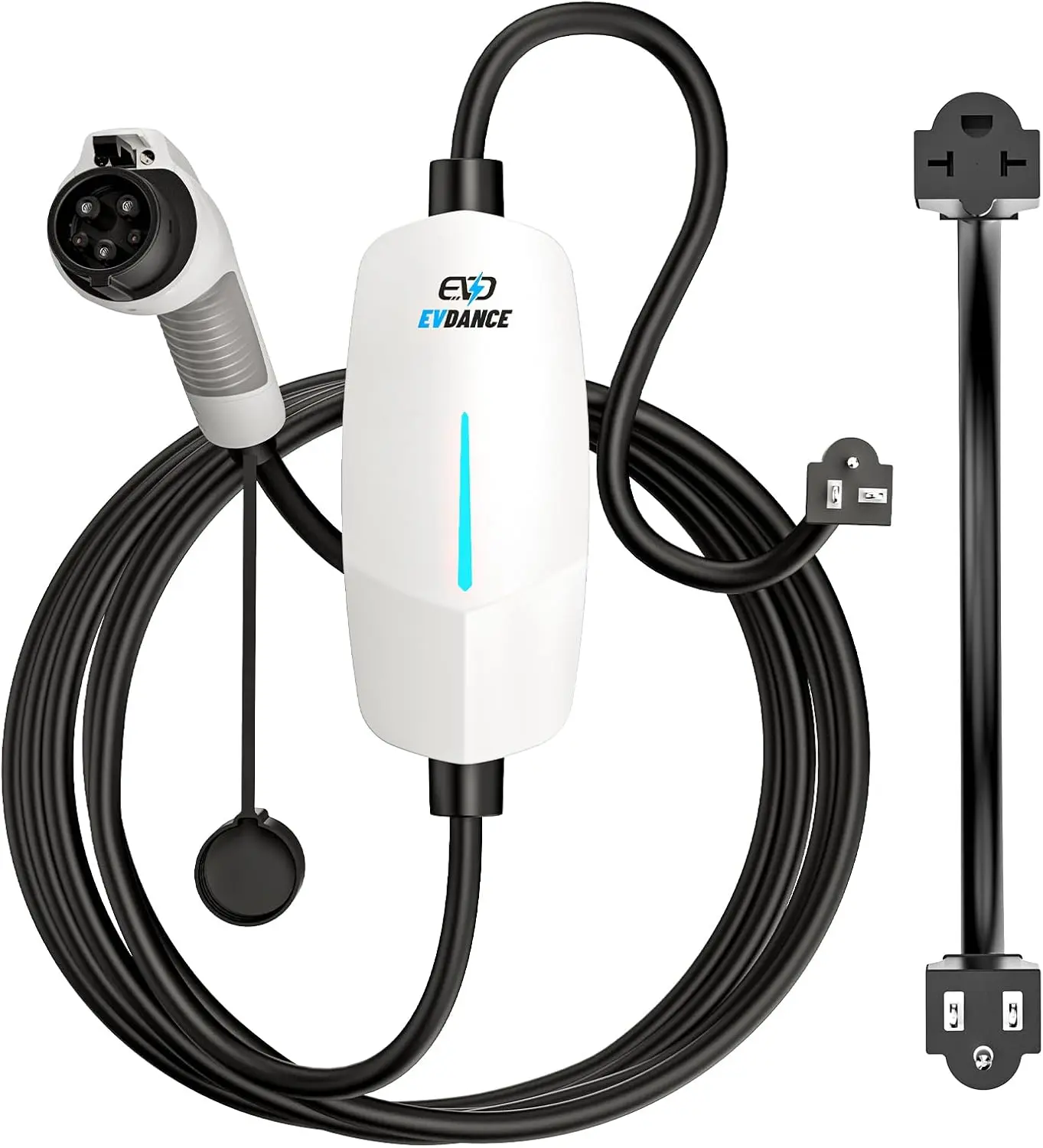 EVDANCE Portable Level 1&2 EV Charger | 25FT Cable | 12A/16A | NEMA 5-15 & 6-20 | J1772 EVs