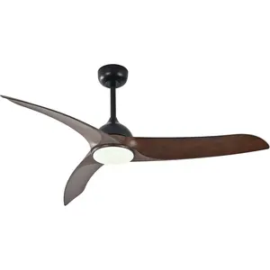 Ceiling Fans with Lights, 56 inch Ceiling Fan with Light and Remote Control, Flush Mount, 3CCT, Dimmable, Quiet Reversible Motor, Black Ceiling Fan for Bedroom Indoor/Outdoor Use